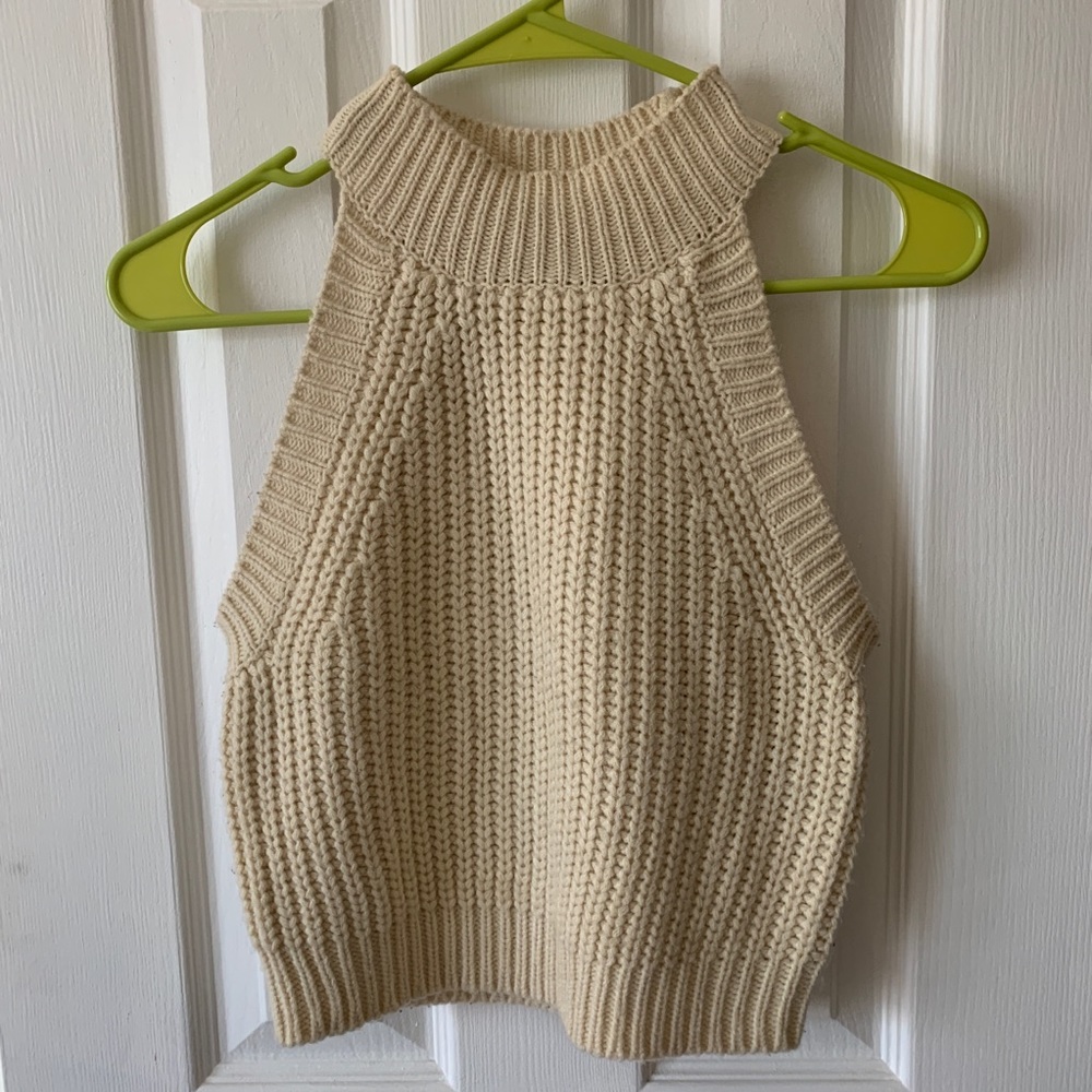 Sans Souci knit cropped mockneck top